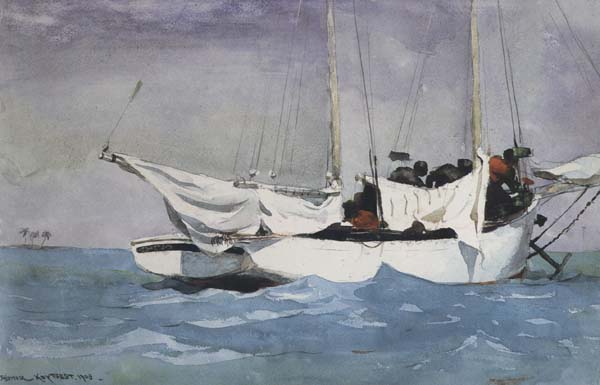 Winslow Homer Key West:Hauling Anchor (mk44)